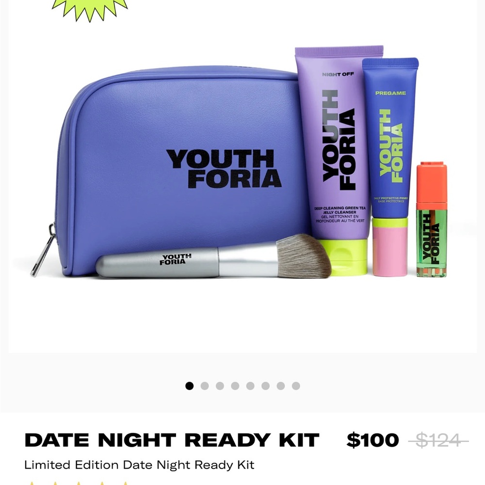 Youth Foria Date Night Ready Kit Cleanser Primer Brush Blush Set